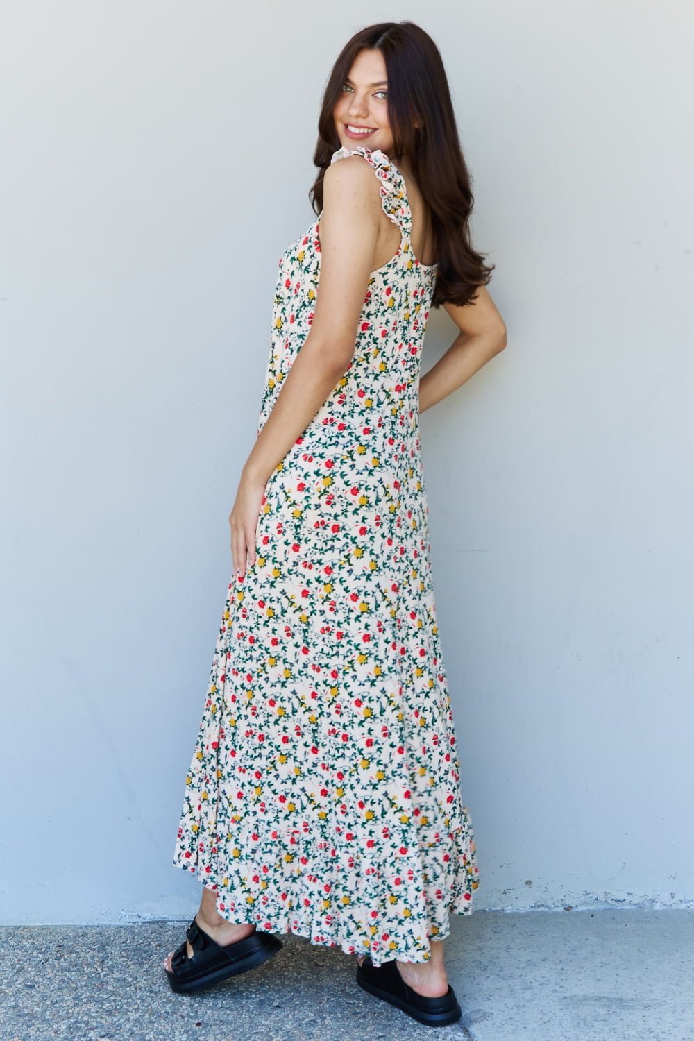 Multi-Floral Sleeveless Maxi Dress - Quelle's BoutiQue