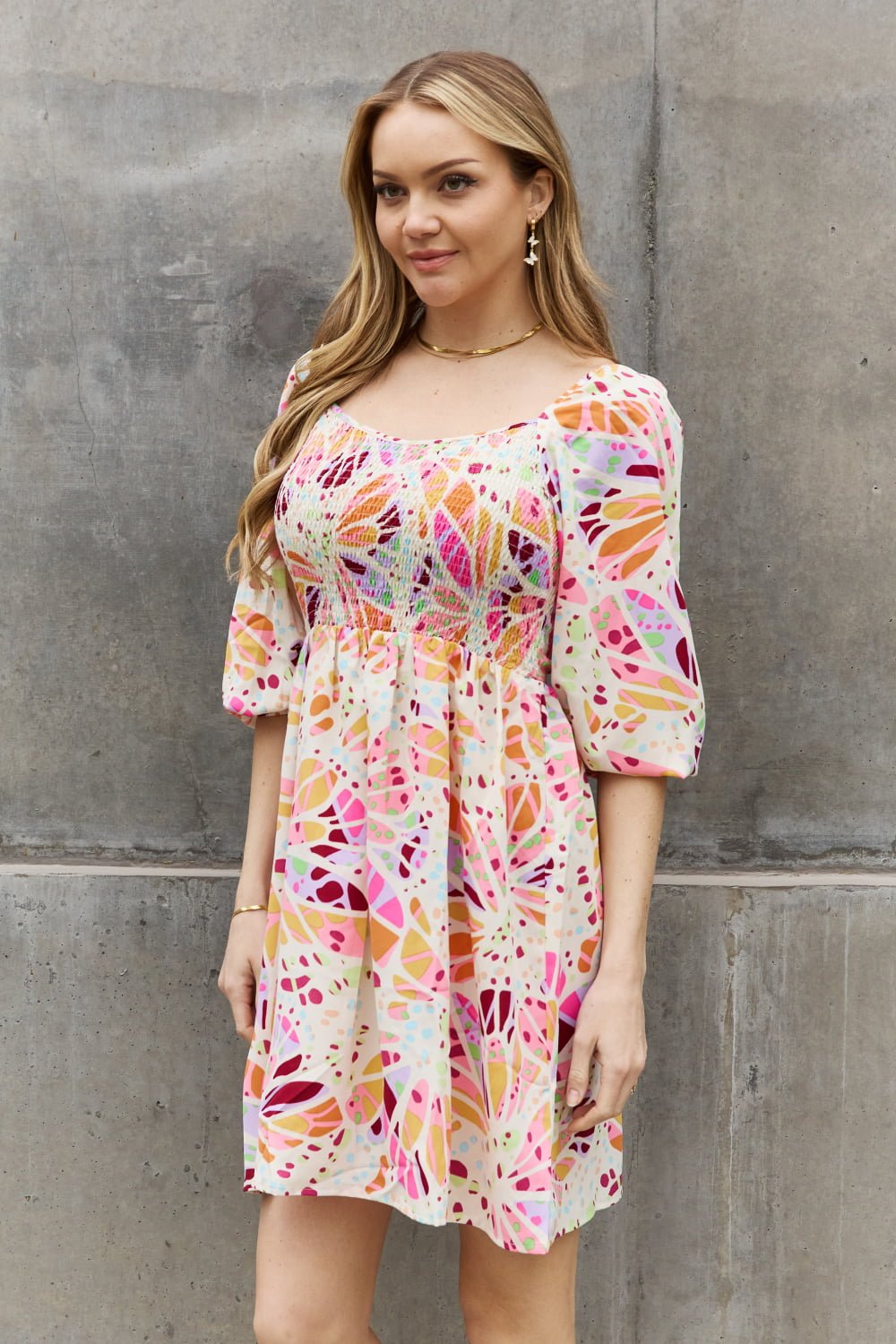 Multi-Print Floral Mini Dress - Quelle's BoutiQue