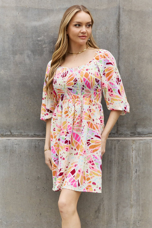 Multi-Print Floral Mini Dress - Quelle's BoutiQue