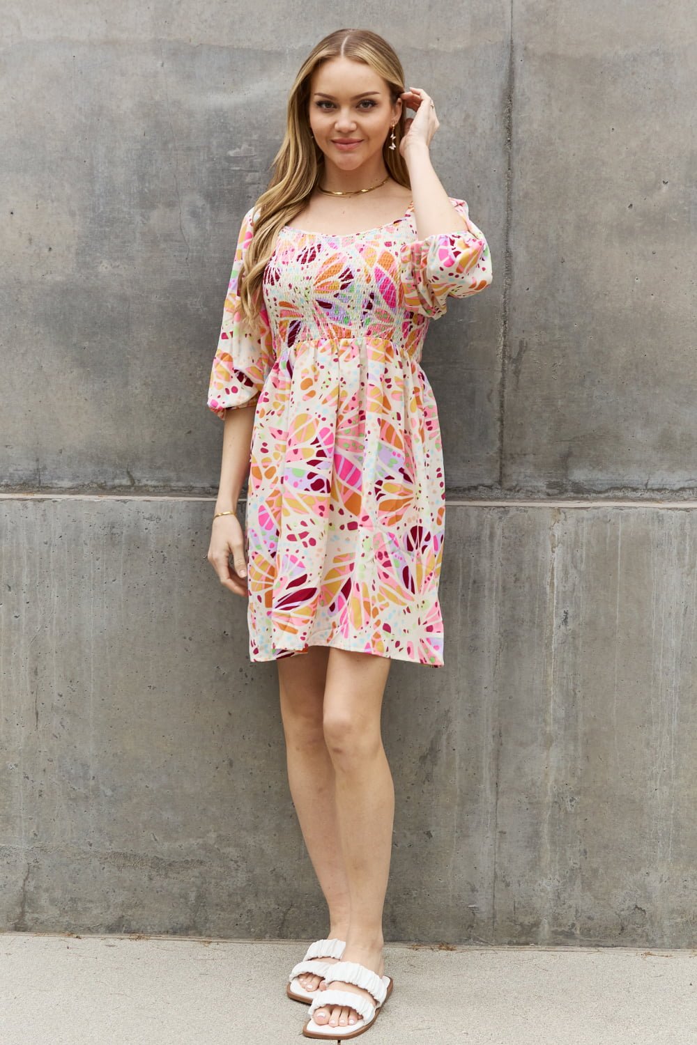 Multi-Print Floral Mini Dress - Quelle's BoutiQue