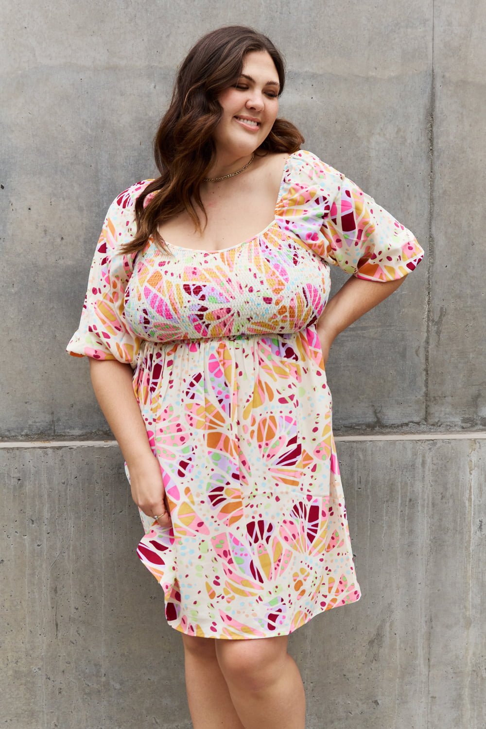 Multi-Print Floral Mini Dress - Quelle's BoutiQue