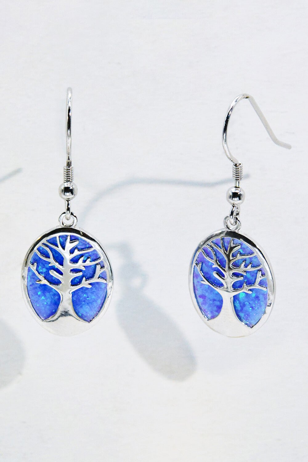 Opal Blue Sterling Silver Drop Earrings - Quelle's BoutiQue