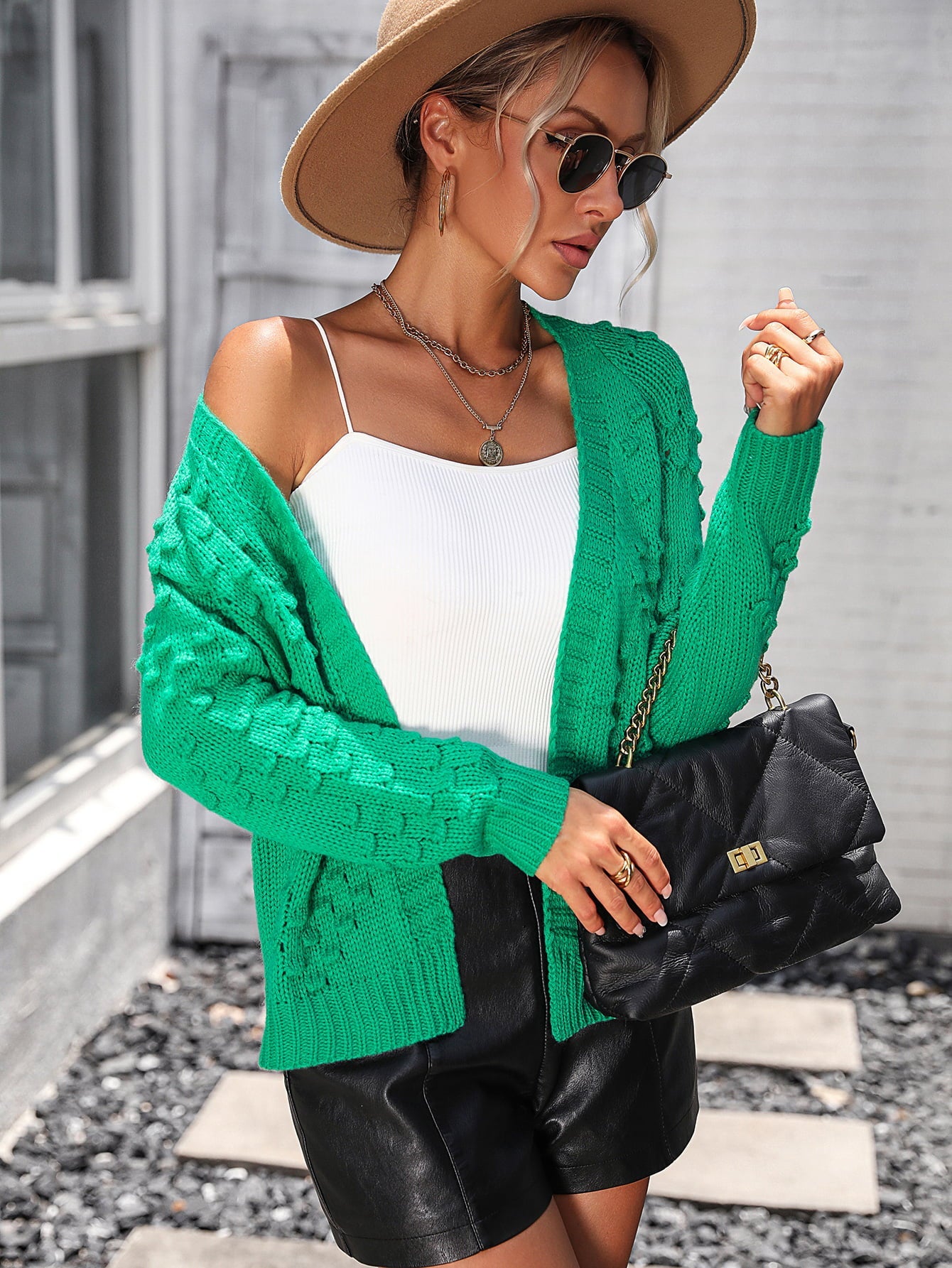 Open Front Long Sleeve Cardigan - Quelle's BoutiQue