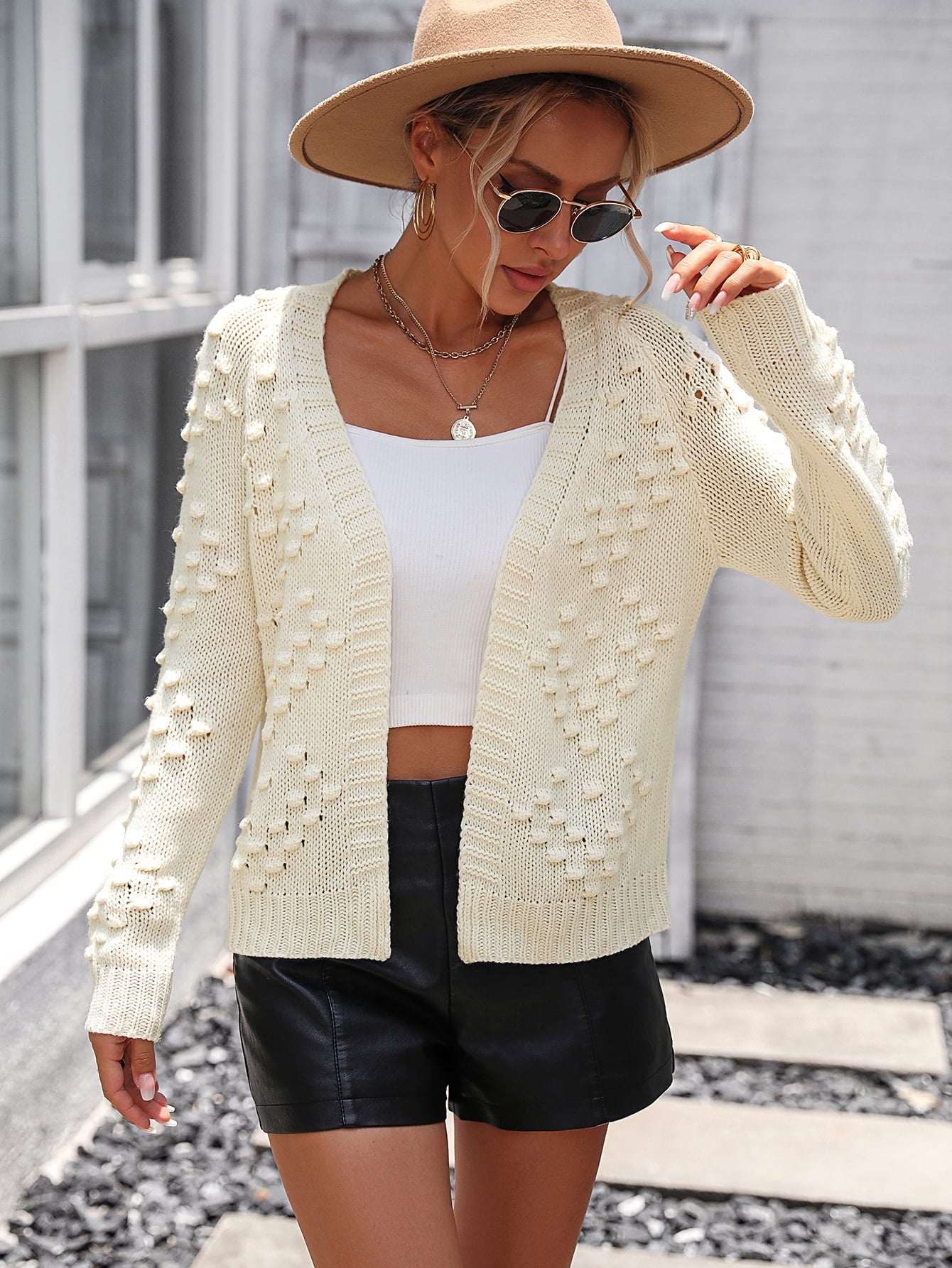 Open Front Long Sleeve Cardigan - Quelle's BoutiQue