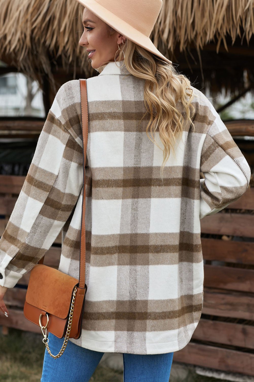 Plaid Front Pocket Jacket - Quelle's BoutiQue