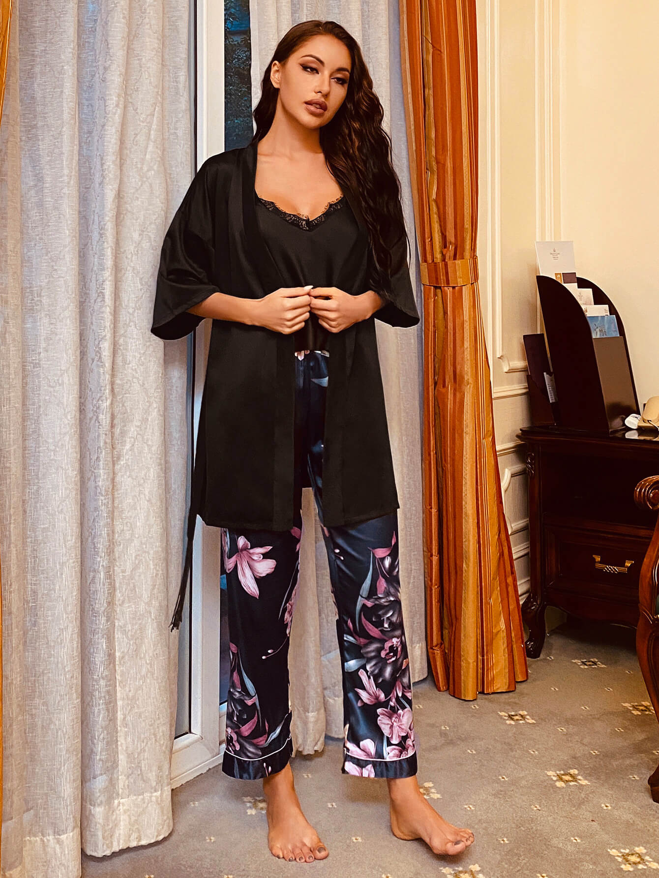 Print Bottoms Pajama Set - Quelle's BoutiQue