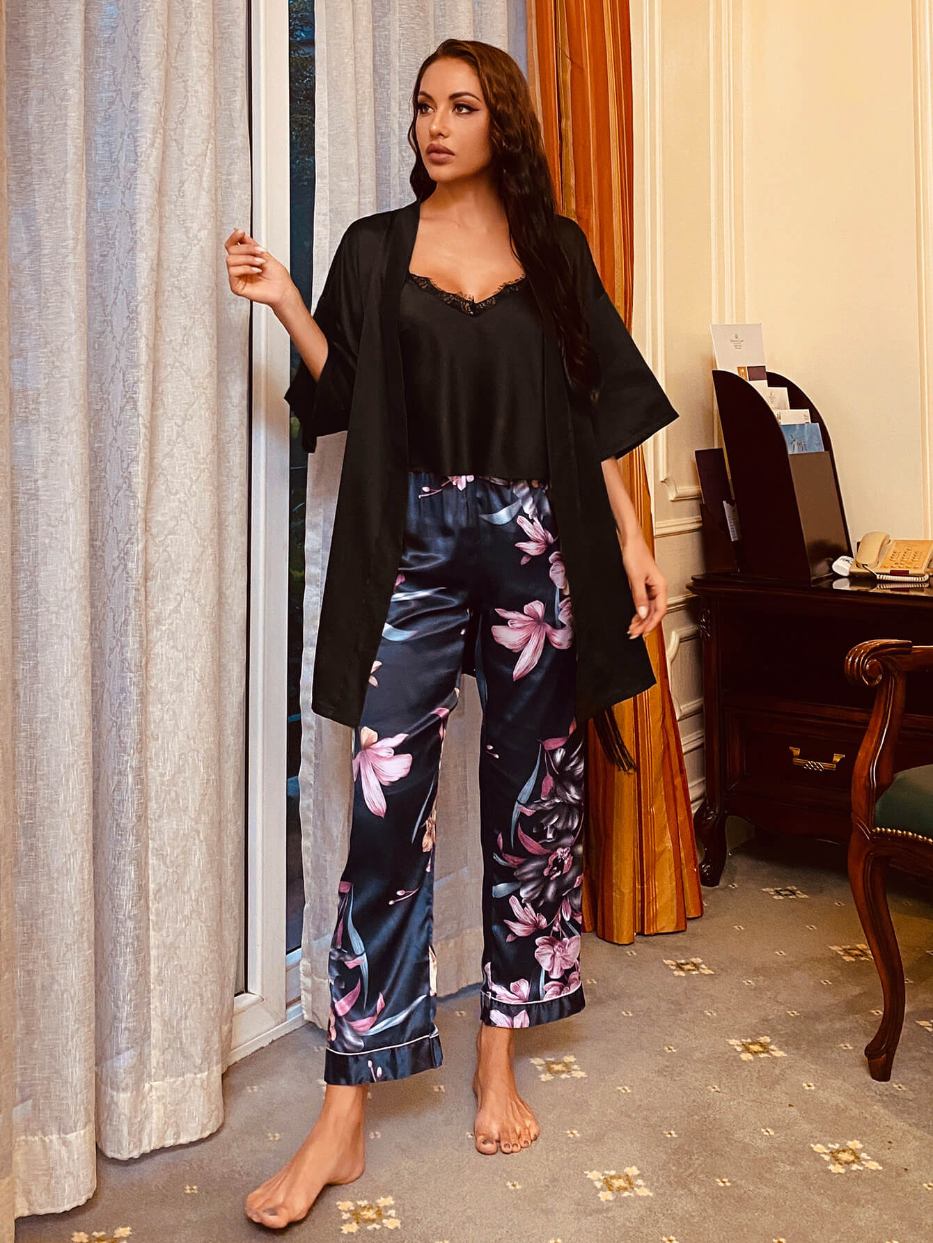 Print Bottoms Pajama Set - Quelle's BoutiQue
