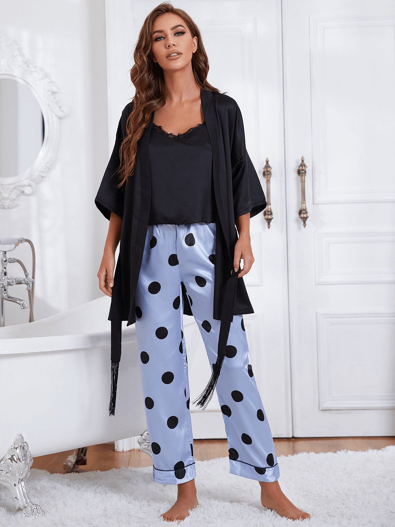 Print Bottoms Pajama Set - Quelle's BoutiQue