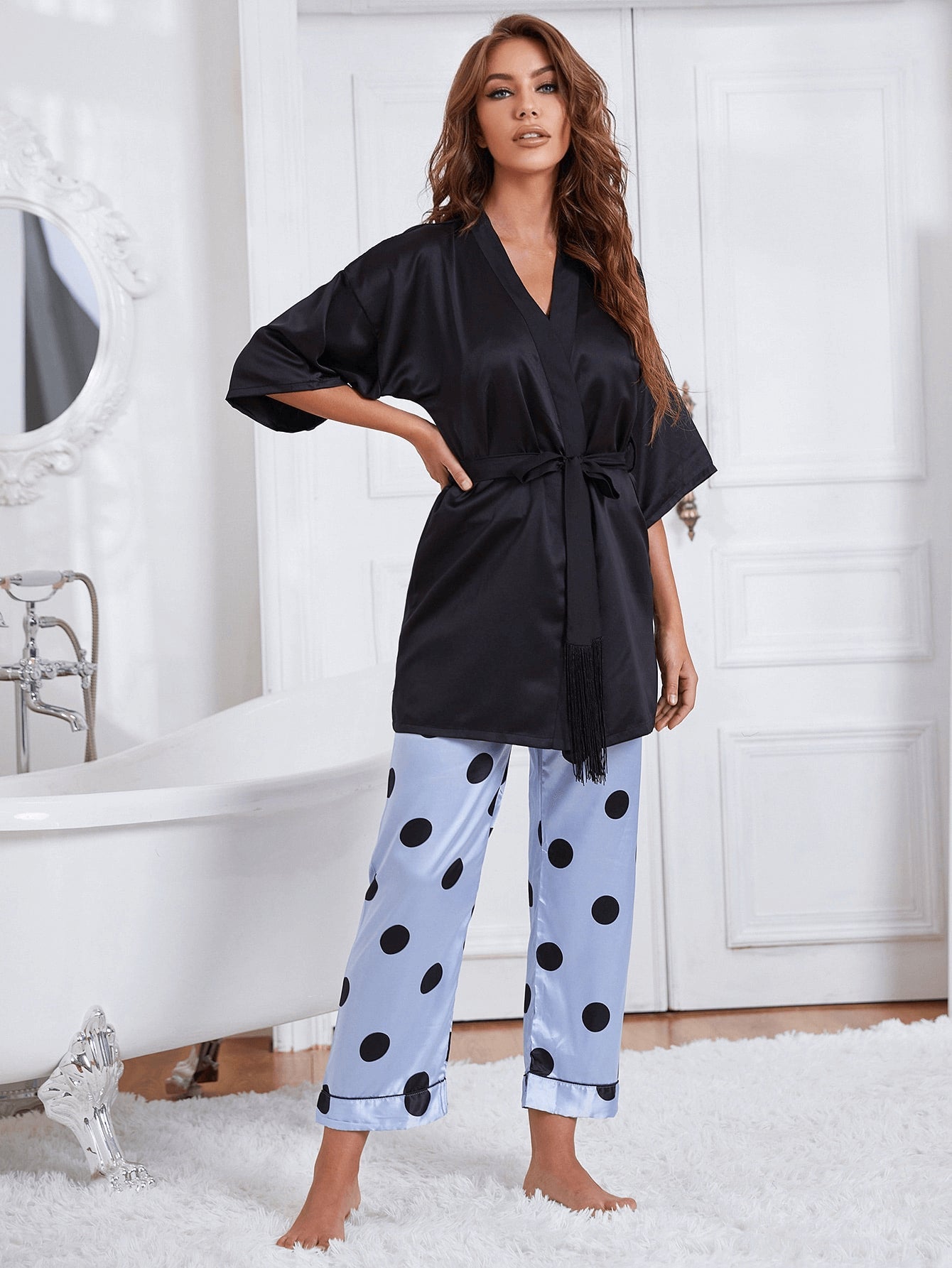 Print Bottoms Pajama Set - Quelle's BoutiQue