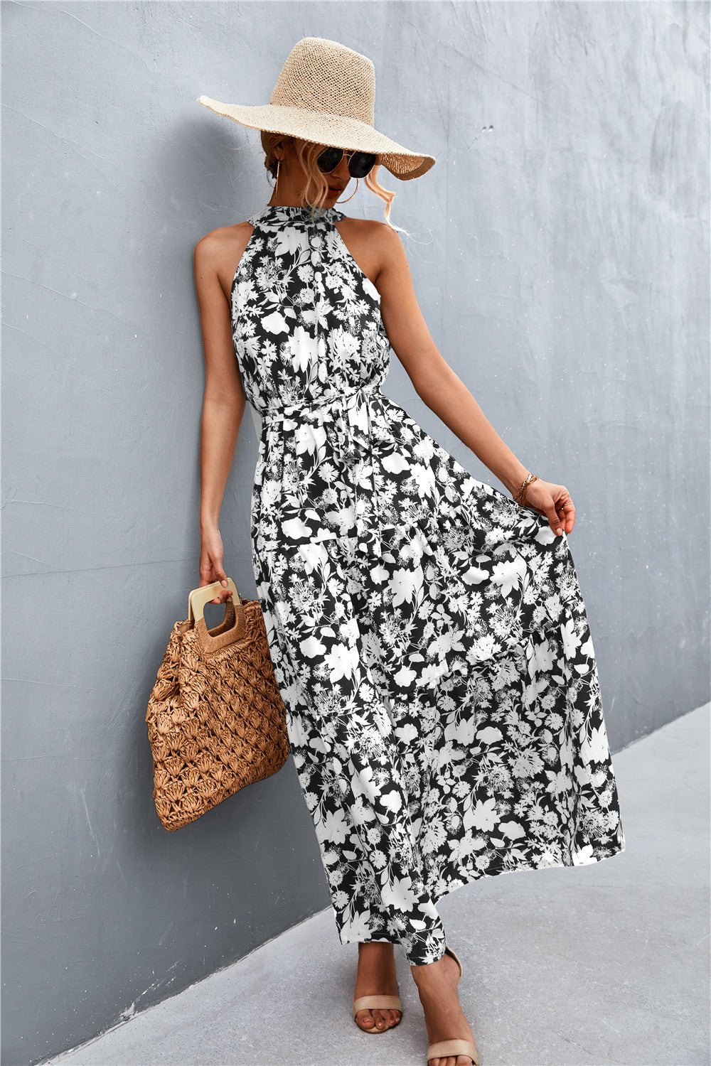 Printed Sleeveless Maxi Dress - Quelle's BoutiQue