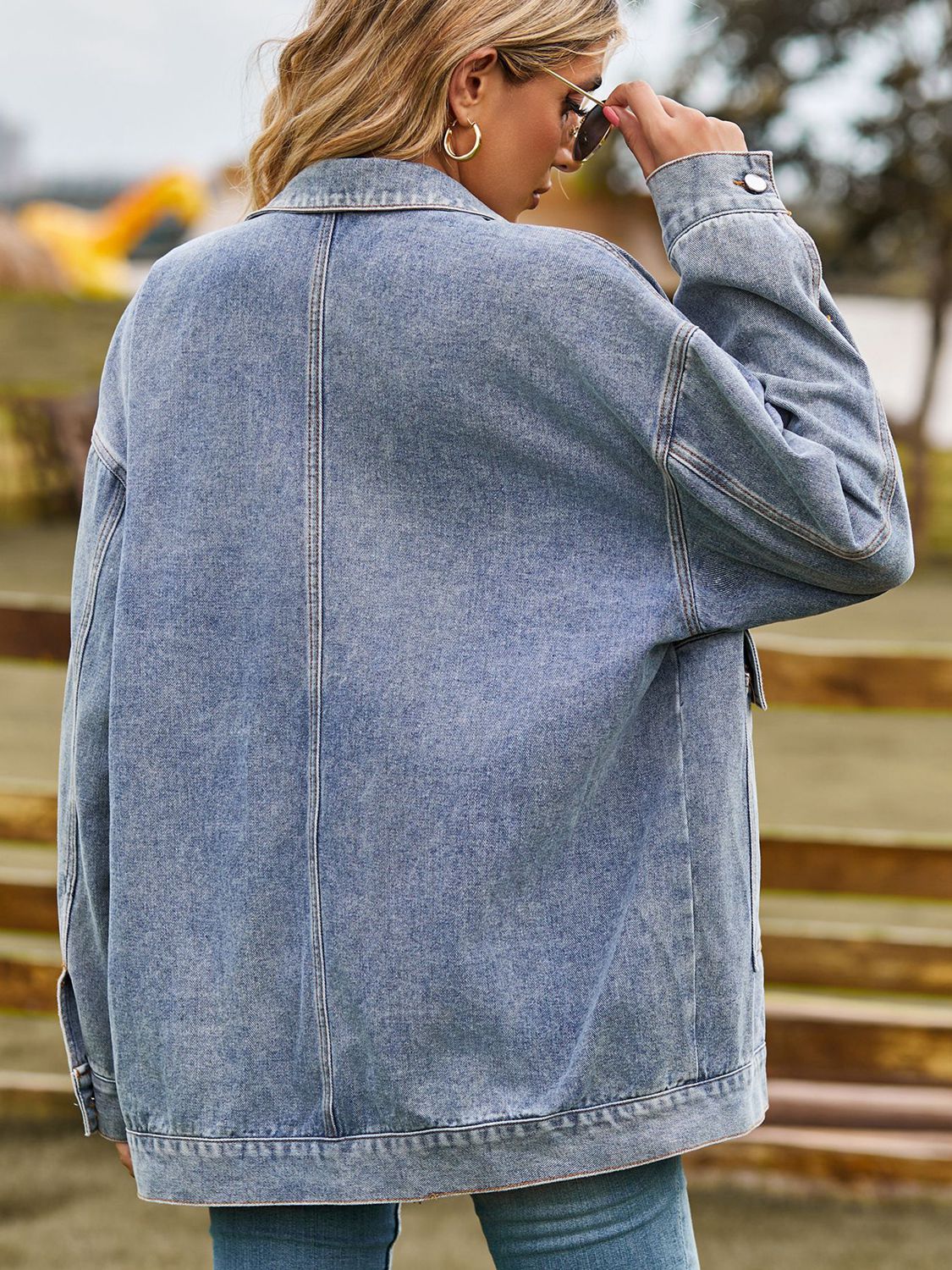 Relaxed Fit Denim Jacket - Quelle's BoutiQue