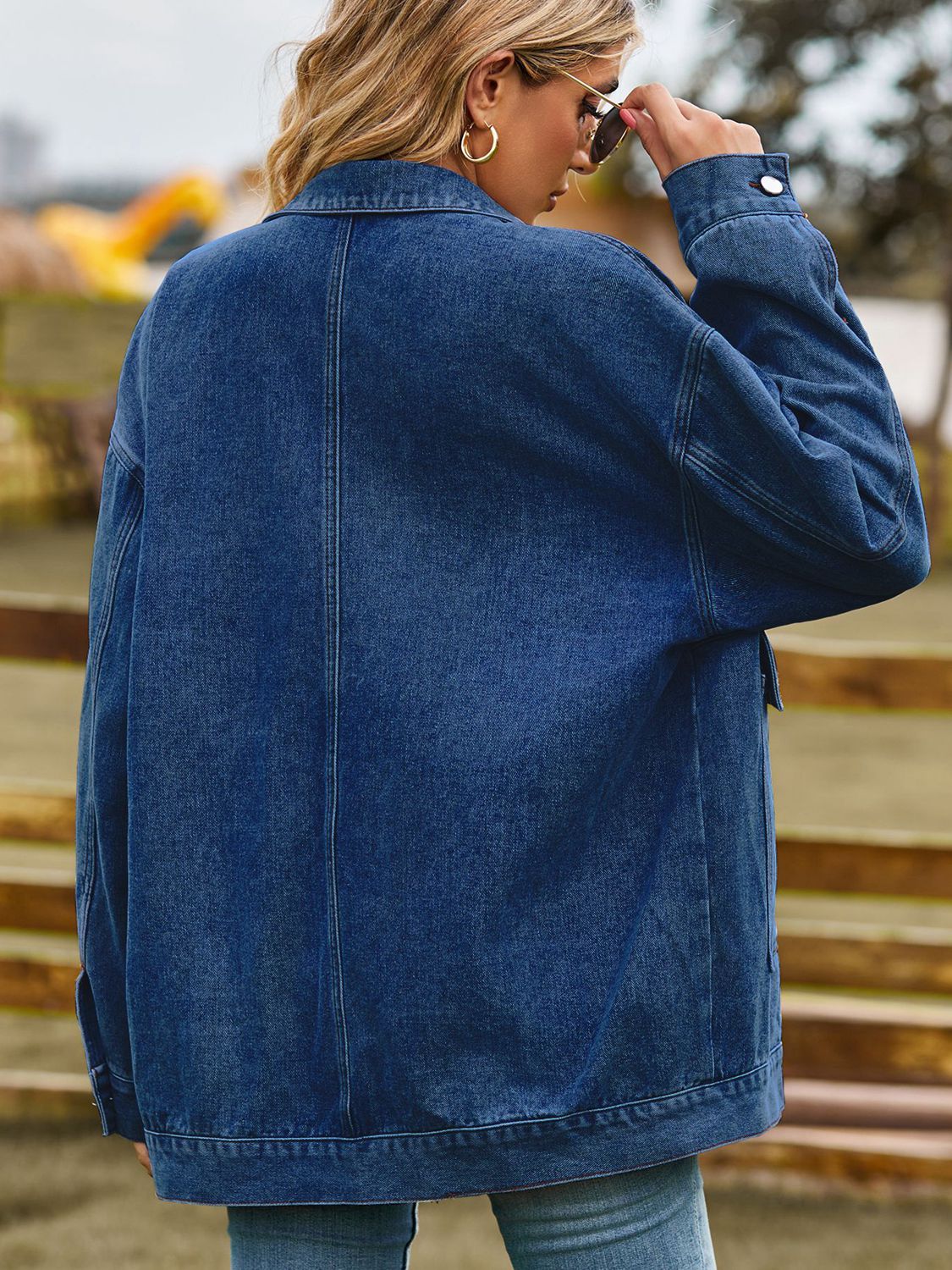 Relaxed Fit Denim Jacket - Quelle's BoutiQue