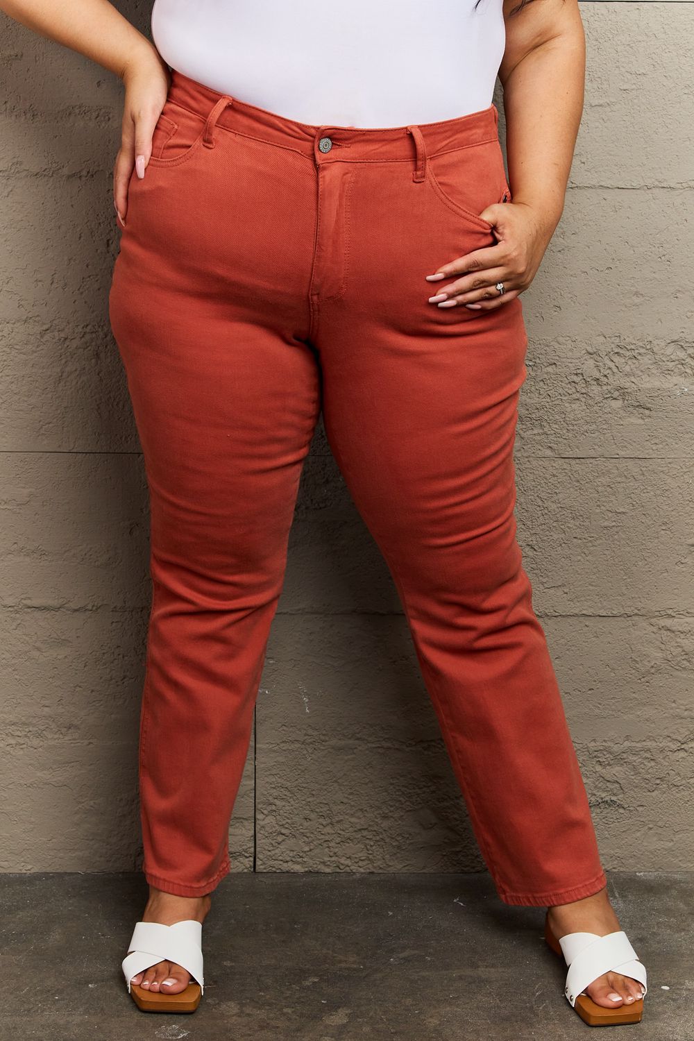 Slim Bootcut Terracotta Jeans - Quelle's BoutiQue