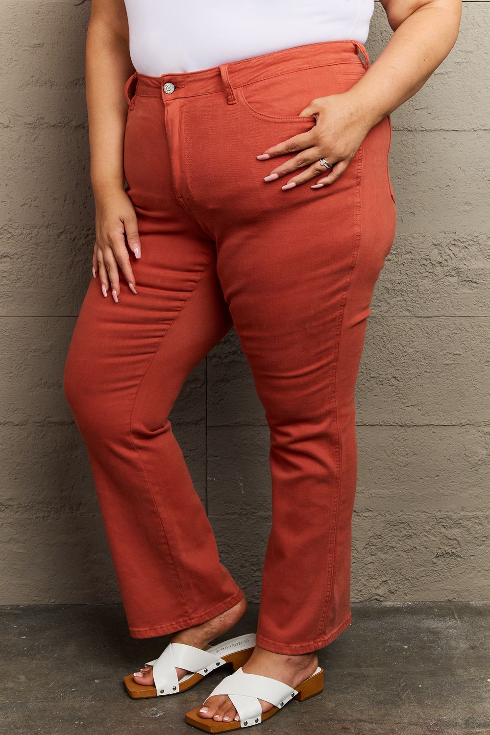 Slim Bootcut Terracotta Jeans - Quelle's BoutiQue