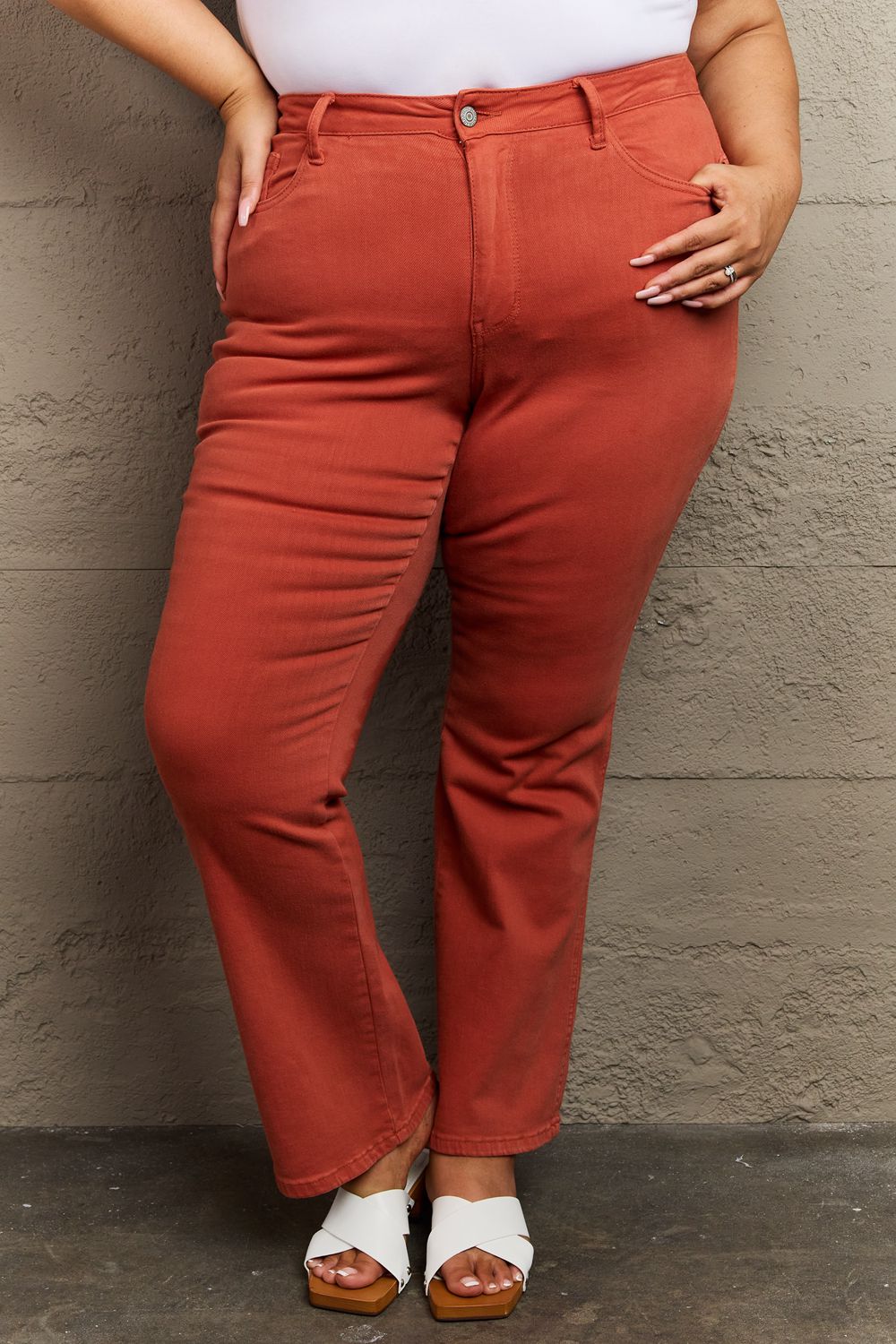 Slim Bootcut Terracotta Jeans - Quelle's BoutiQue