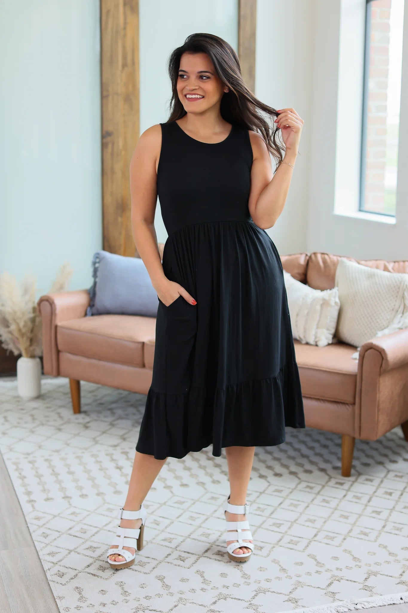 Solid Midi Tank Dress - Quelle's BoutiQue