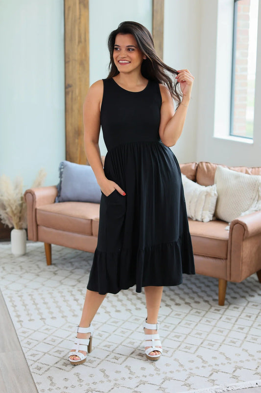 Solid Midi Tank Dress - Quelle's BoutiQue