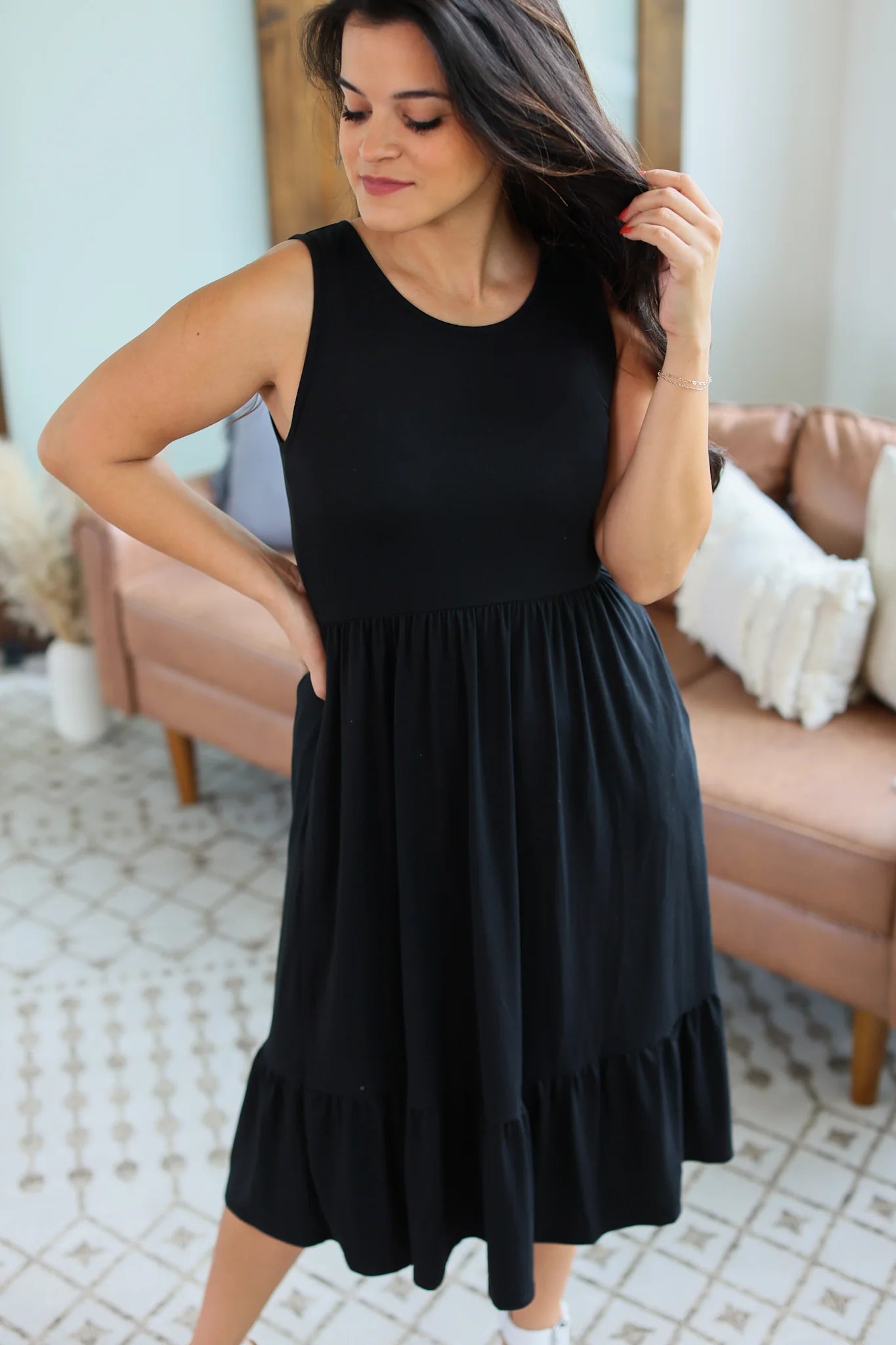 Solid Midi Tank Dress - Quelle's BoutiQue