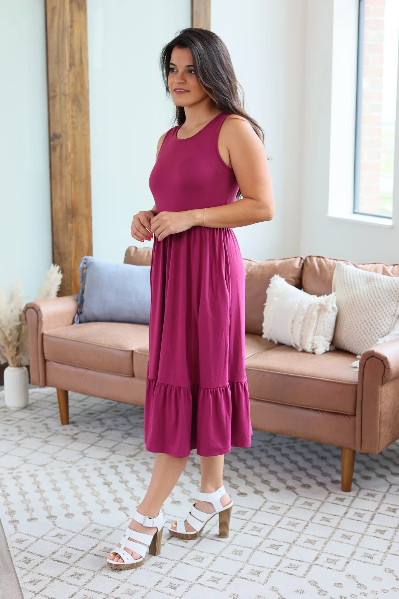 Solid Midi Tank Dress - Quelle's BoutiQue
