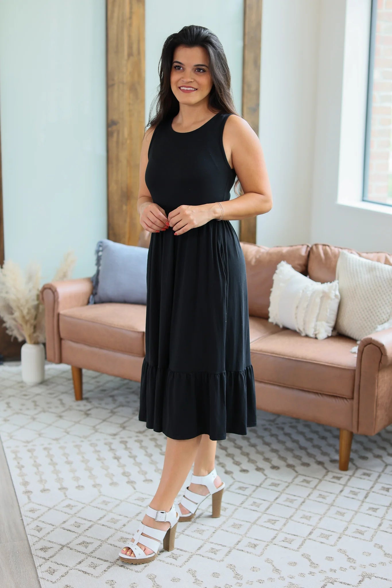 Solid Midi Tank Dress - Quelle's BoutiQue