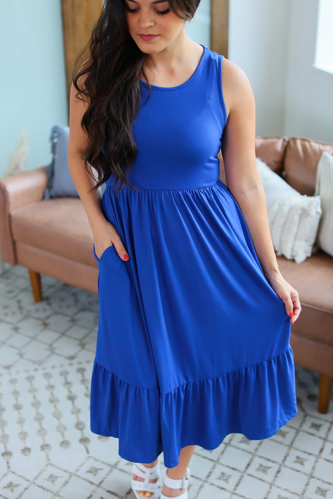 Solid Midi Tank Dress - Quelle's BoutiQue