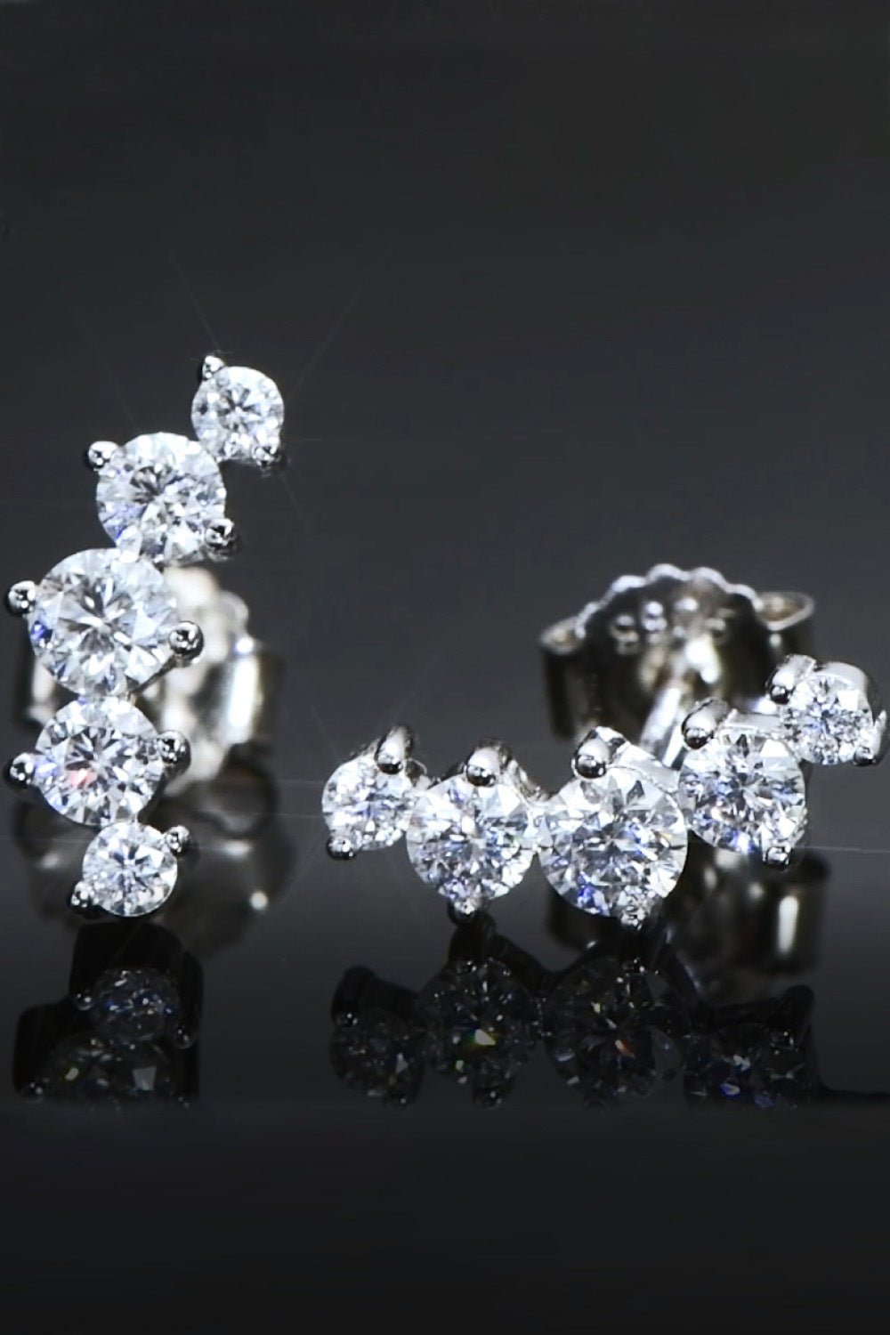 Stepping Moissanite Stones Earrings - Quelle's BoutiQue