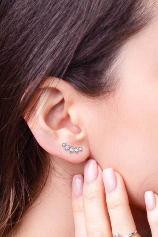 Stepping Moissanite Stones Earrings - Quelle's BoutiQue
