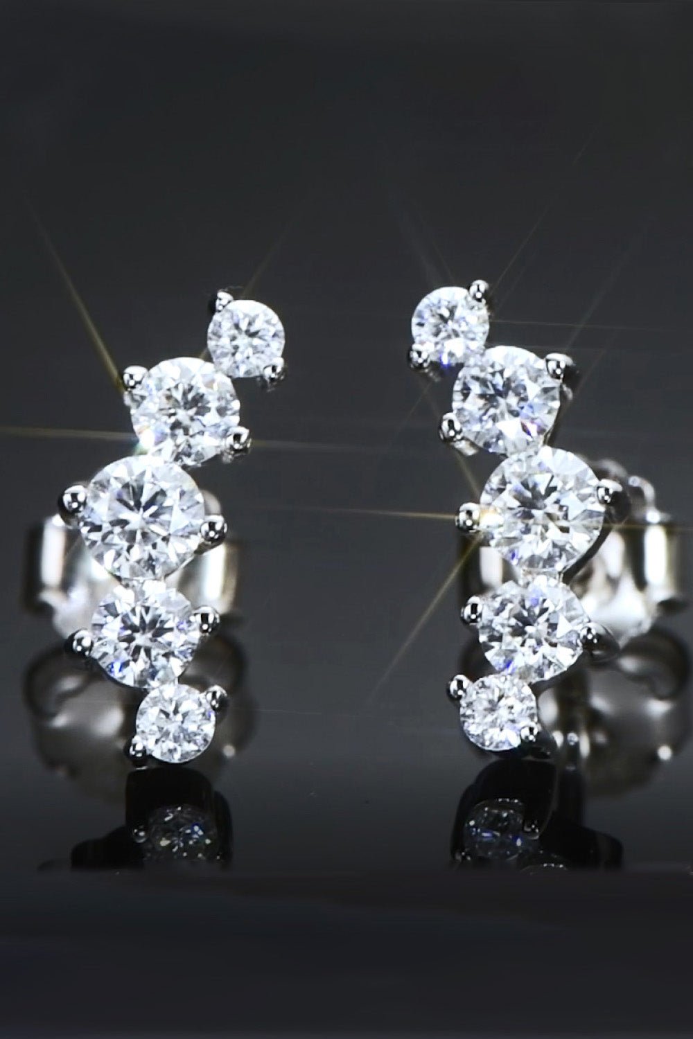 Stepping Moissanite Stones Earrings - Quelle's BoutiQue
