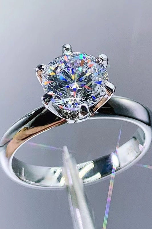 Sterling Silver 3 Carat Moissanite Ring - Quelle's BoutiQue