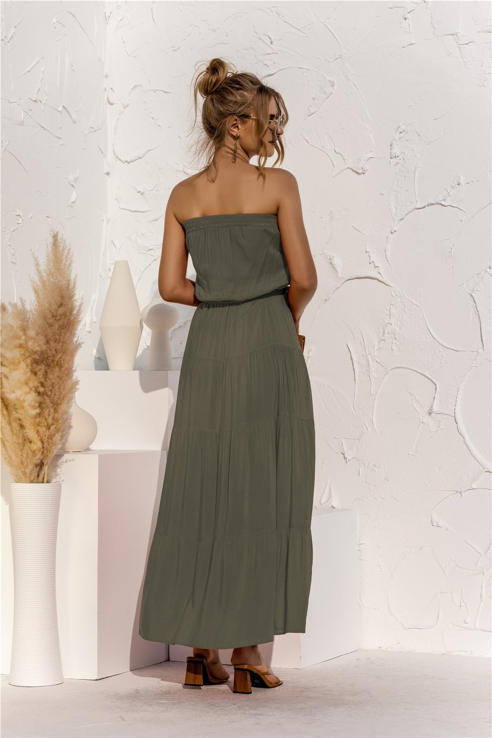Strapless Tiered Maxi Dress - Quelle's BoutiQue