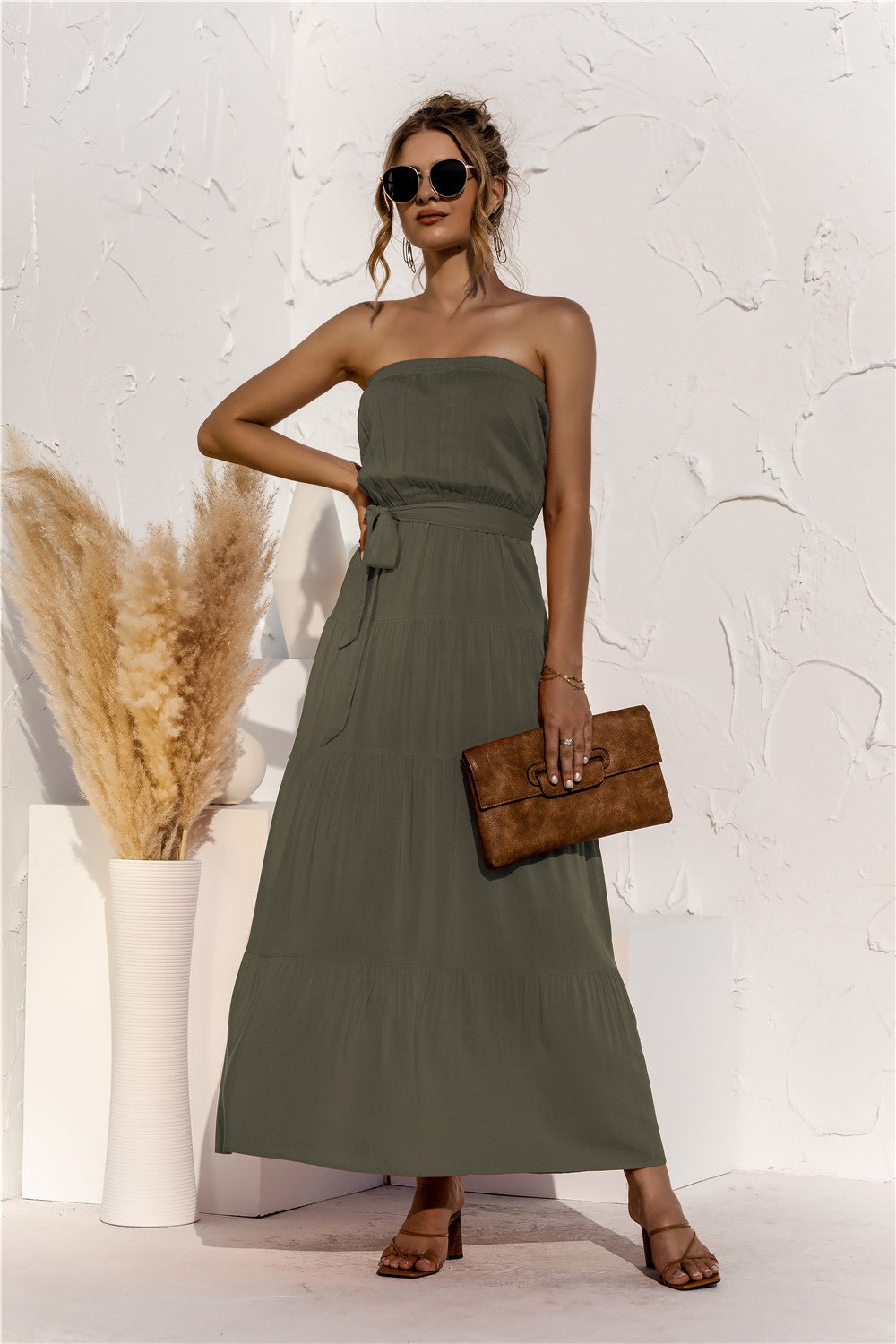 Strapless Tiered Maxi Dress - Quelle's BoutiQue