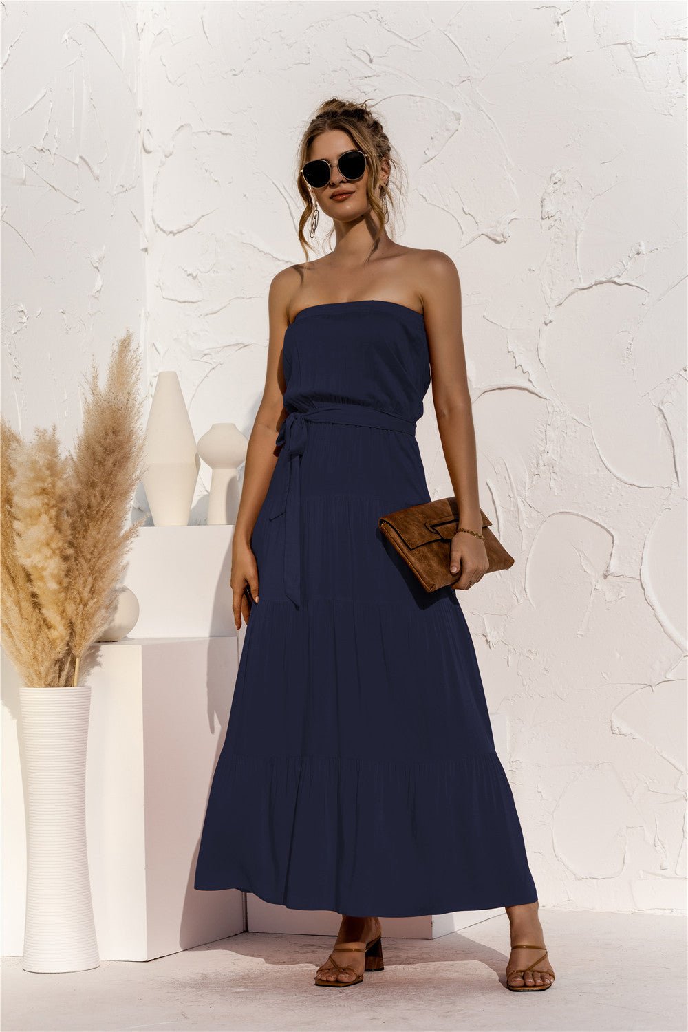 Strapless Tiered Maxi Dress - Quelle's BoutiQue
