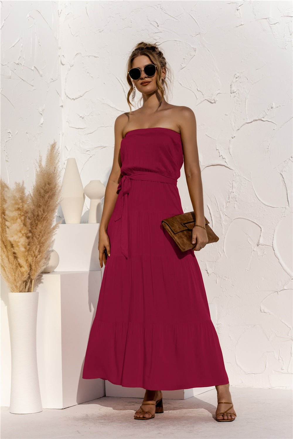 Strapless Tiered Maxi Dress - Quelle's BoutiQue