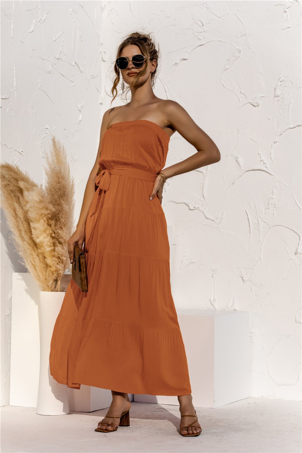 Strapless Tiered Maxi Dress - Quelle's BoutiQue