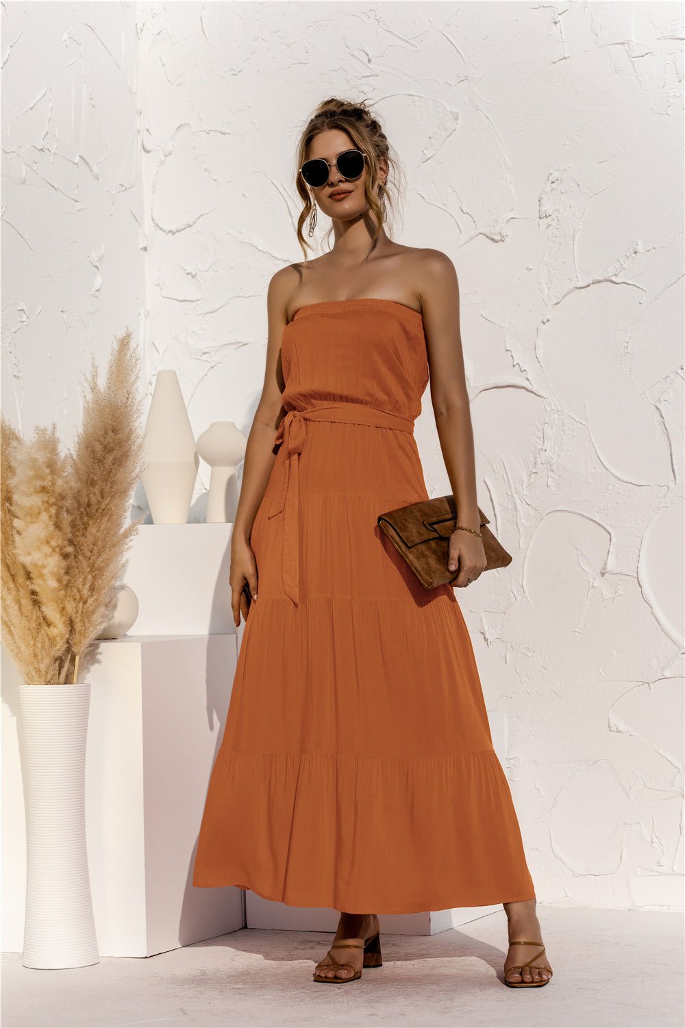 Strapless Tiered Maxi Dress - Quelle's BoutiQue