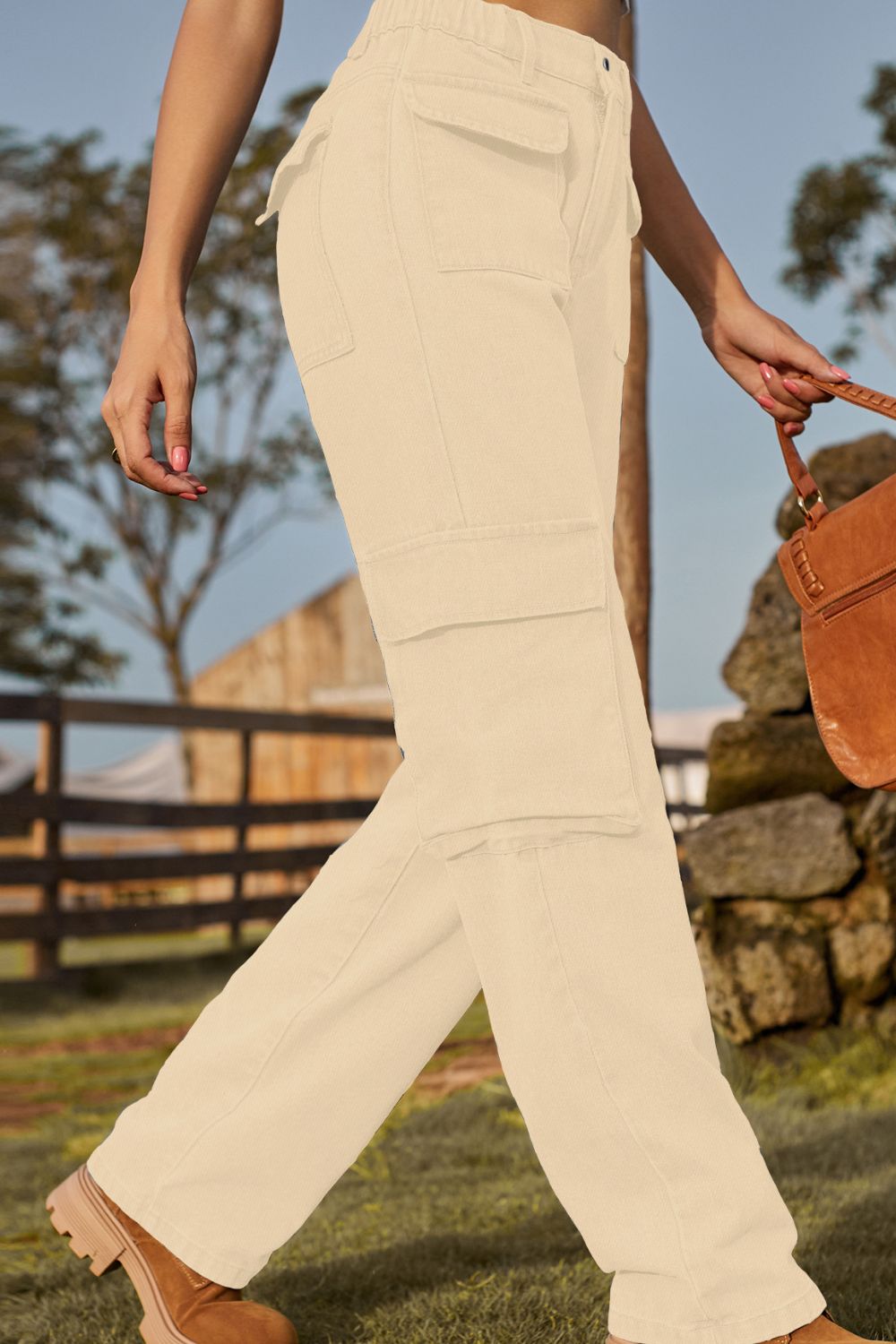 Stretch Waist Cargo Denim Jeans - Quelle's BoutiQue