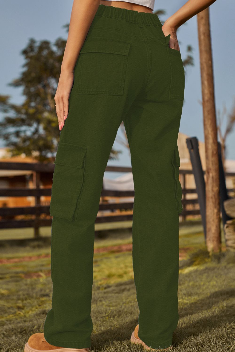 Stretch Waist Cargo Denim Jeans - Quelle's BoutiQue