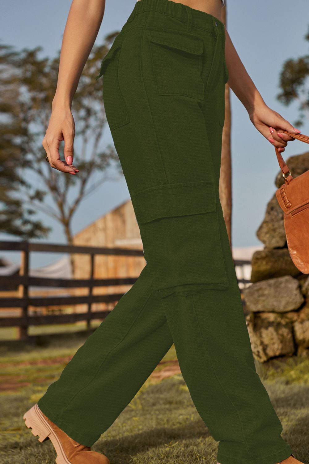 Stretch Waist Cargo Denim Jeans - Quelle's BoutiQue