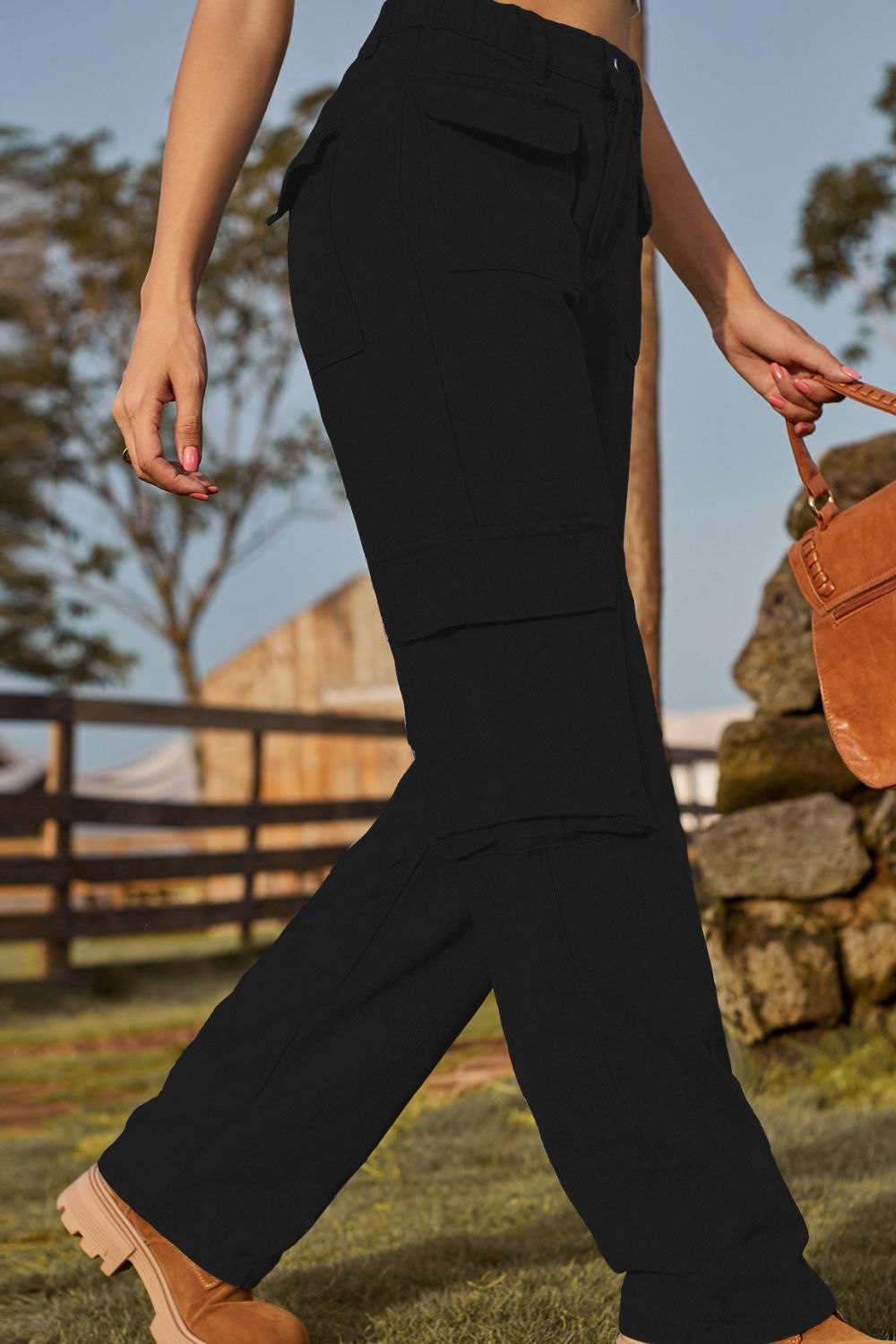 Stretch Waist Cargo Denim Jeans - Quelle's BoutiQue
