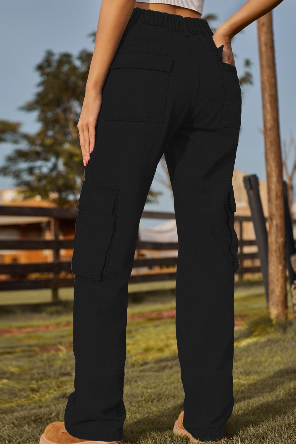 Stretch Waist Cargo Denim Jeans - Quelle's BoutiQue