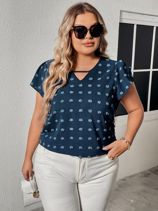 Swiss Dot V-Neck Tee - Quelle's BoutiQue